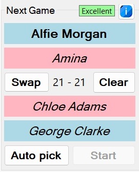 Court assignment screen