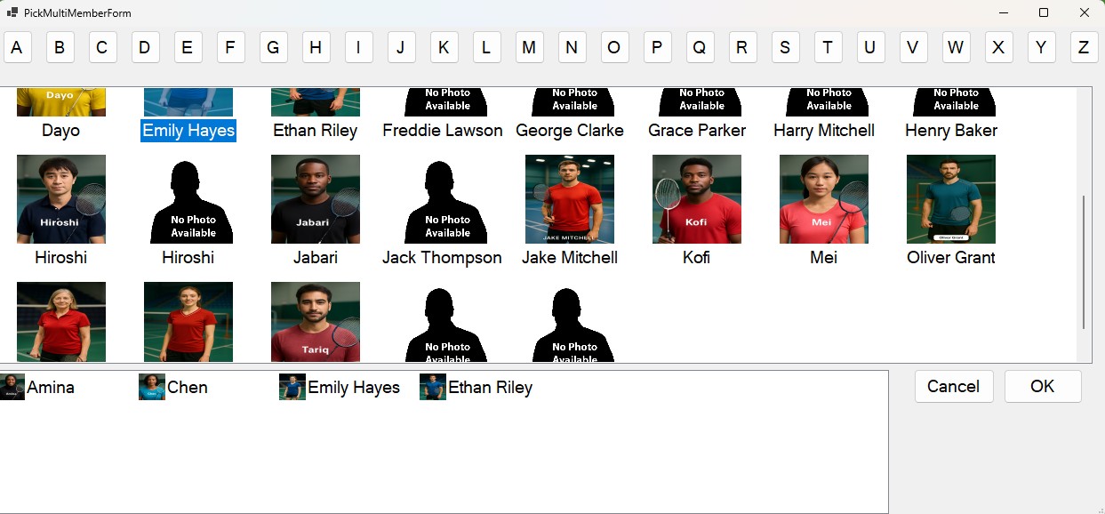 Player sign-in screen